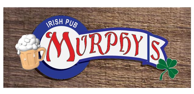 RB27655 - Wood Irish Pub Sign "Murphy's"  with Shamrock and Mug of Stout