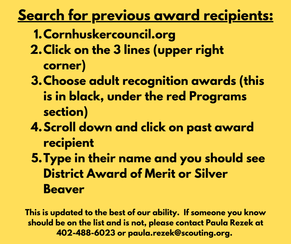 Nominate a Scouter for an award