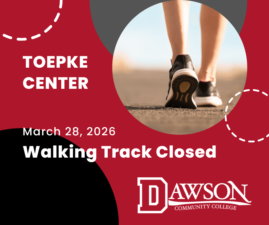 Toepke Center - Walking Track Closed - March 28, 2026