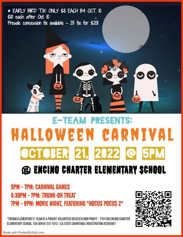 Halloween Carnival Events Encino Charter Elementary E Team