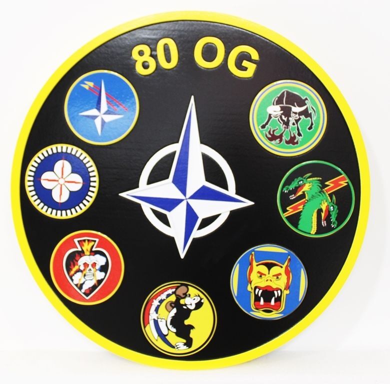 LP-5005 - Carved 2.5-D Raised Relief HDU Plaque for the  80th Operations Group (80 OG), Flying Training Wing