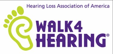 Image of Walk 4 Hearing logo, text reads Hearing Loss Association of America Walk 4 Hearing.