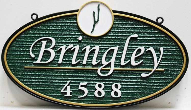 I18854 - Carved and Sandblasted Wood Grain High-Density-Urethane (HDU)  Property Name  Sign "Bringley". 