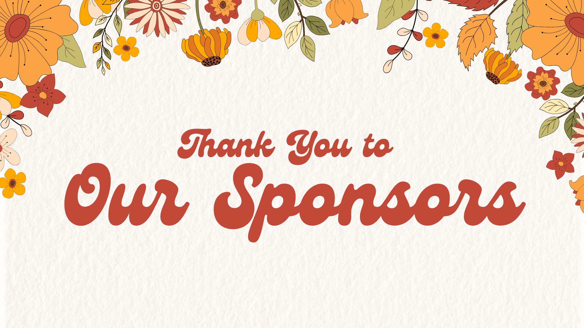 Image Reading: Thank you to our Sponsors