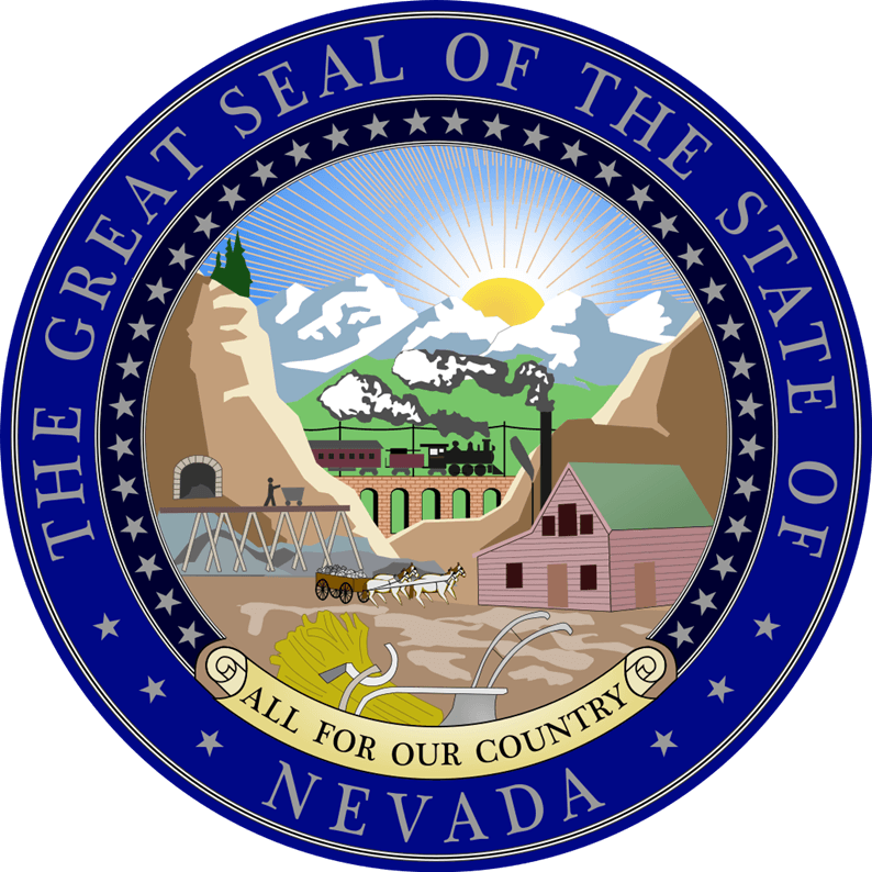 BP-1322 - Carved 2.5-D Multi-Level  HDU Plaque of the Great  Seal of the State of Nevada