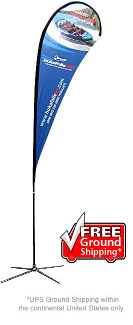 Tear Drop Banner Stand - Large Single Sided W/ X-Base