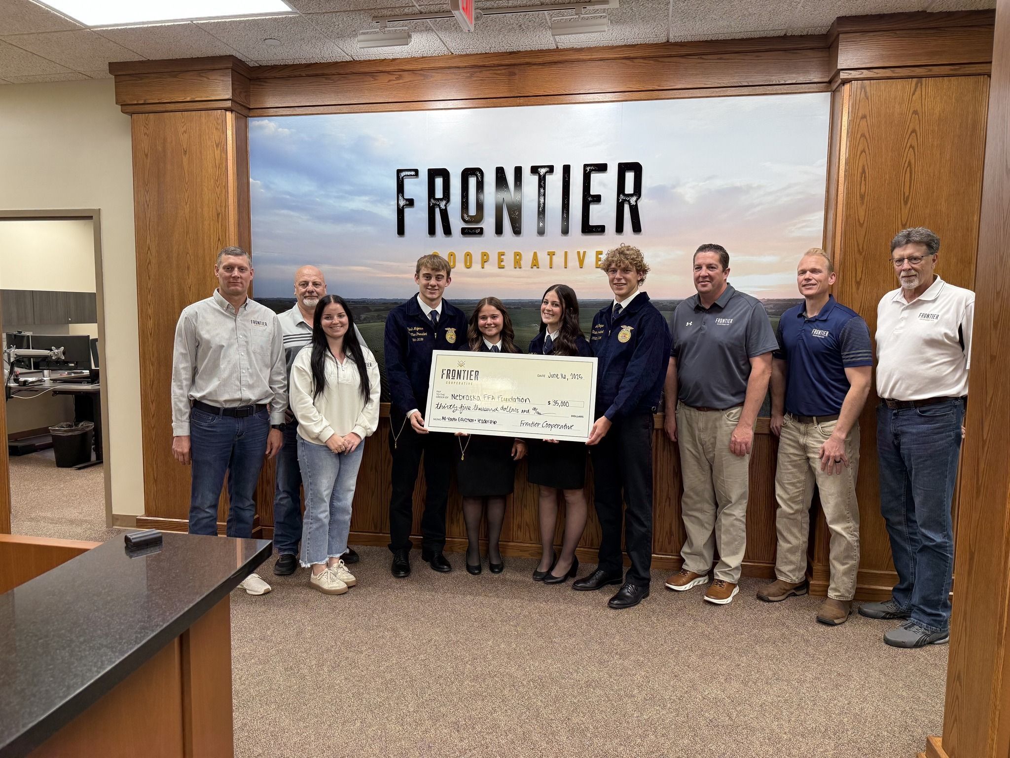 Frontier Coop donates to local FFA grant program.