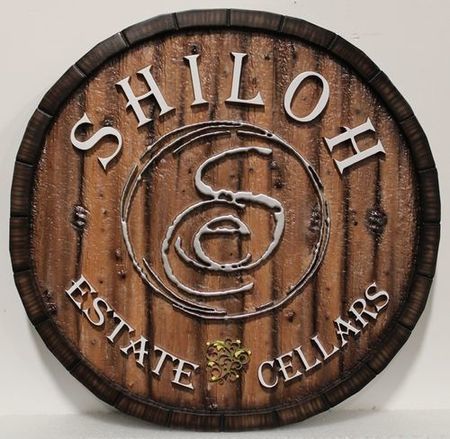 M1852 - 3-D  Faux Wood Sign for the Shiloh Estate Cellars Winery 