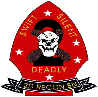 KP-2080 -  Carved Plaque of  the Insignia of the Second Recon Battalion, Marine Corps,  Artist Painted