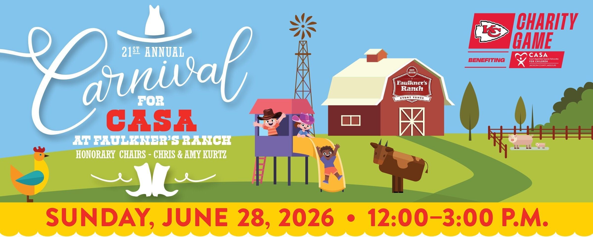 Carnival for CASA 2026 at Faulkner's Ranch, June 28 from noon to 3:00 PM