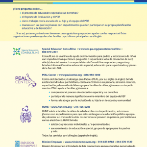 Recursos de Educación Especial para Familias