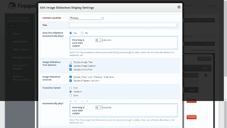 Adding an Image Slideshow