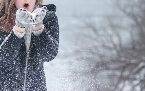 woman in snow during winter