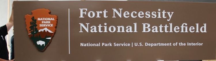 G16017A - Large Engraved Western Red Cedar Entrance Sign for the  Ft. Necessity National Battlefield
