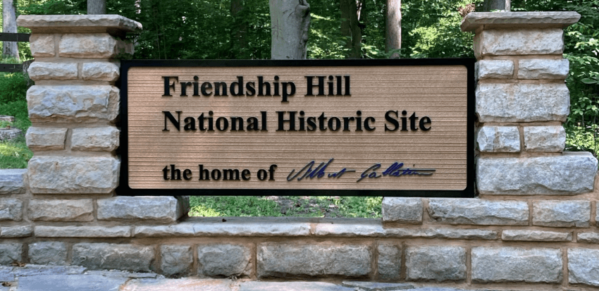 G16026A - Carved and Sandblasted Sign for "Friendship Hill National Historic Site"