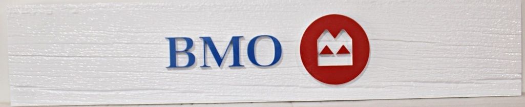 C12244 - Carved and Sandblasted Wood Grain HDU Display Sign for "BMO"