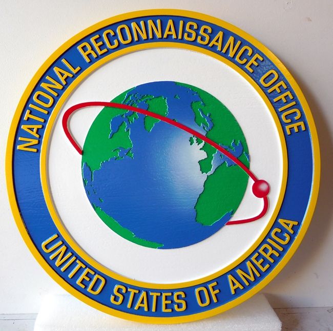 IP-1560-  Carved Plaque of the Seal of the National Reconnaissance Office (NRO), Artist Painted