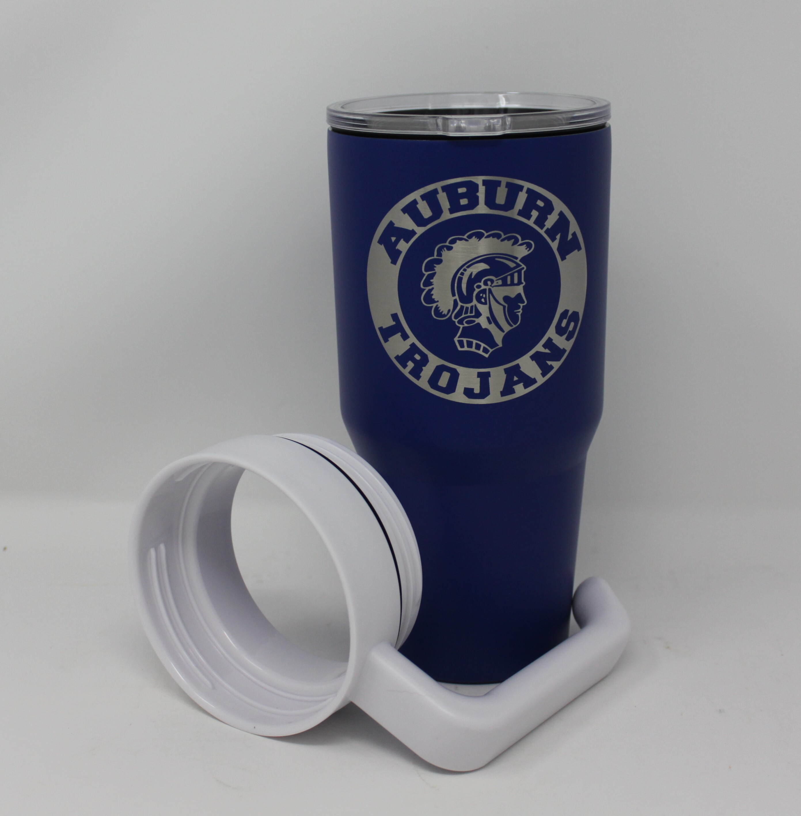 30 oz. Blue Lasered Tumbler with handle