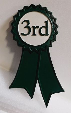 KA20984 - Carved Award Ribbon (Third Place) For Yard-of-the-Month Signs