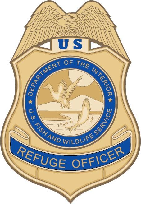 U30733 -Carved 3-D Wall Plaque of the  Wildlife Refuge Officer Badge, Department of the Interior