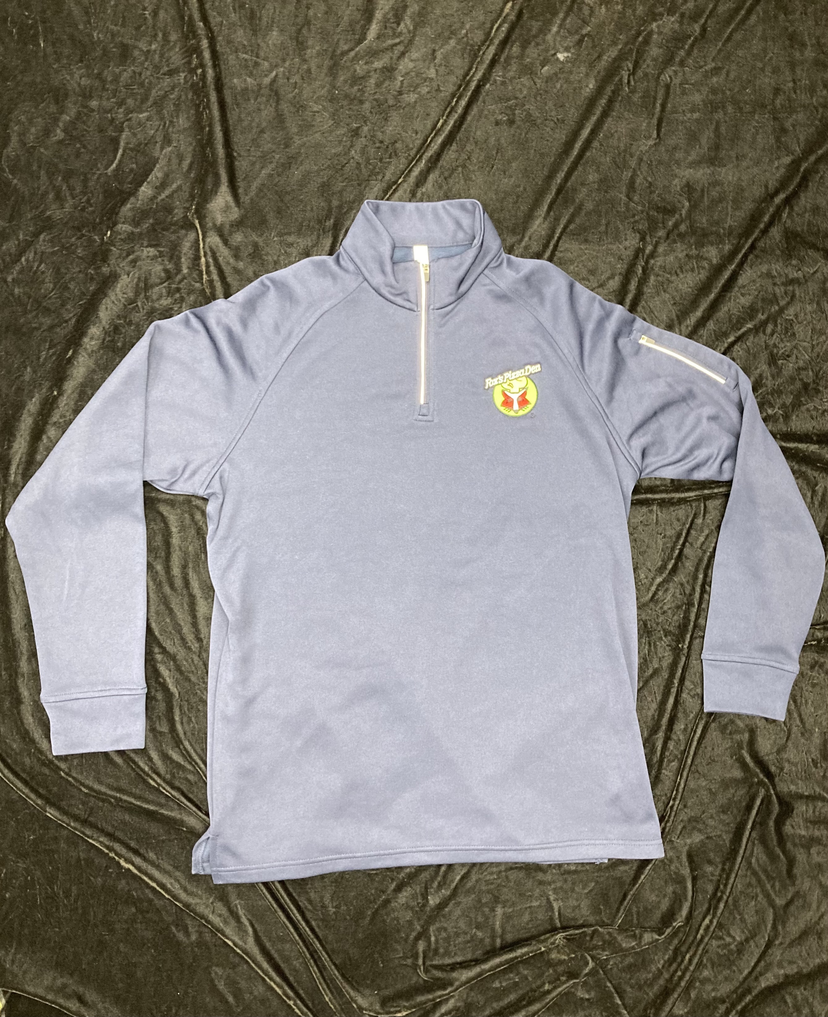 SALE Fox's Logo - Large Navy Moisture-Wicking Quarter-Zip