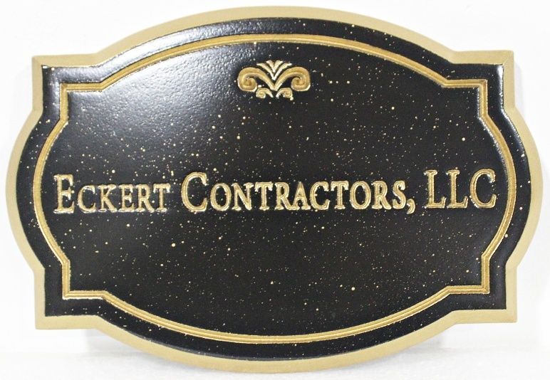 SC38113 - Carved and Engraved Sign for "Eckert Contractors LLC"