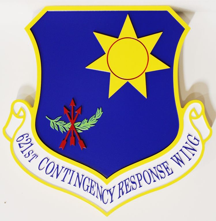 LP-3025 - Carved Shield Wall Plaque of the Insignia  of the 621st Contingency Response Wing