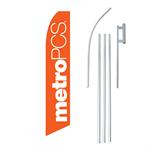 Metro PCS Wireless For All Swooper/Feather Flag + Pole + Ground Spike