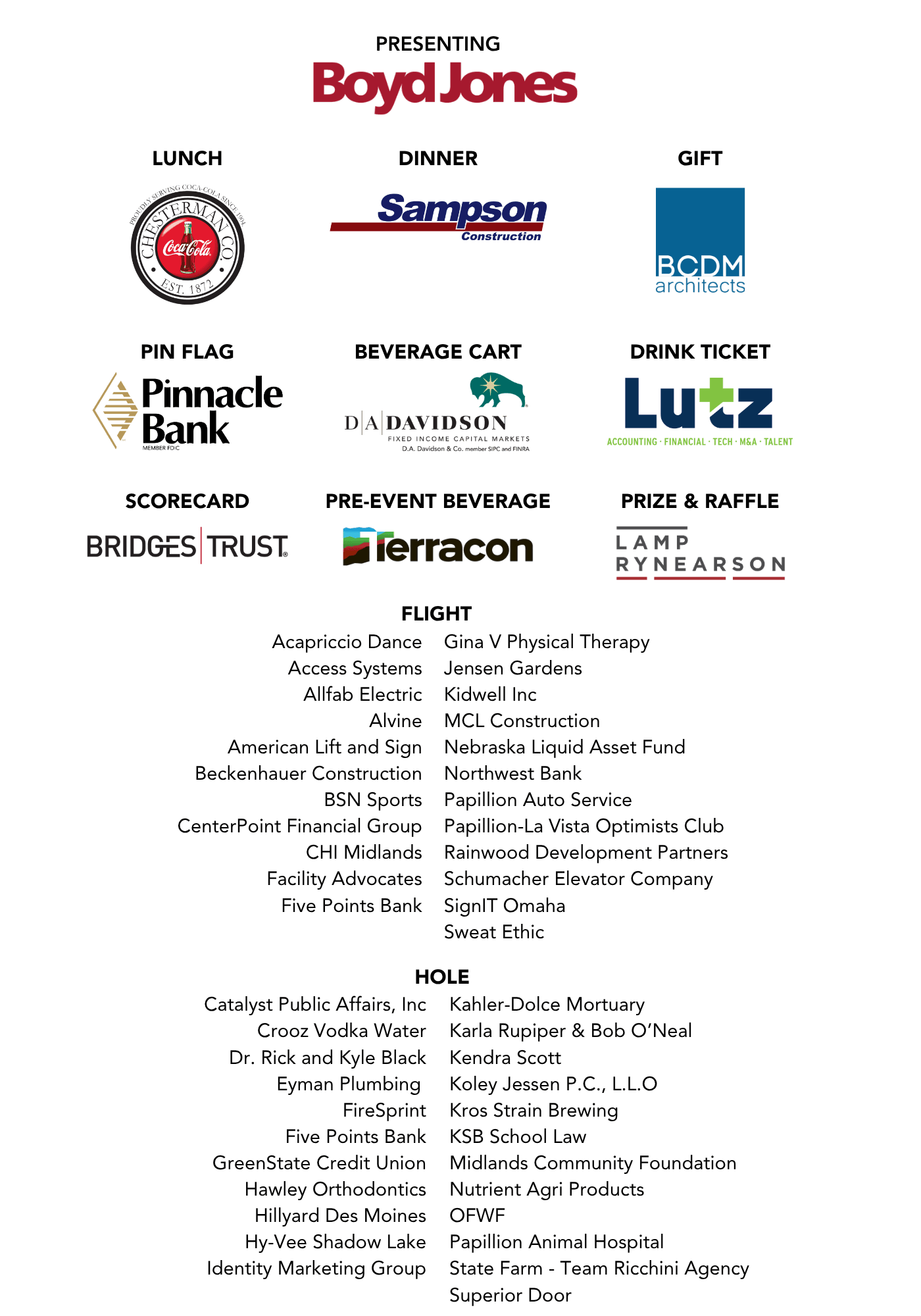 2026 Sponsor Logos & Levels