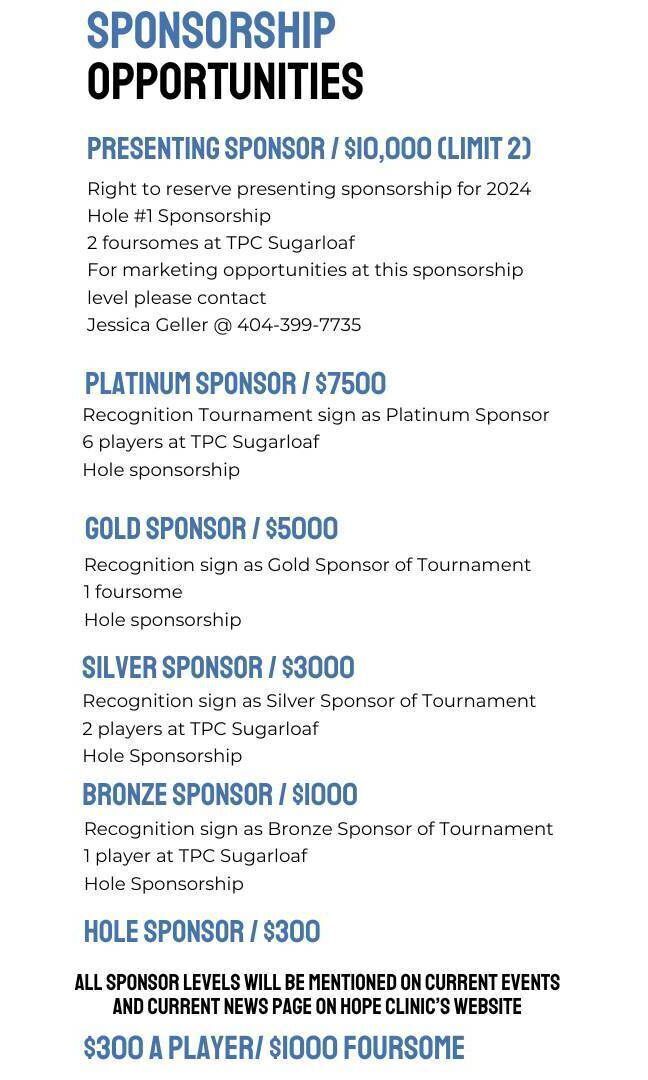 Charity Golf Tournament Sponsorship