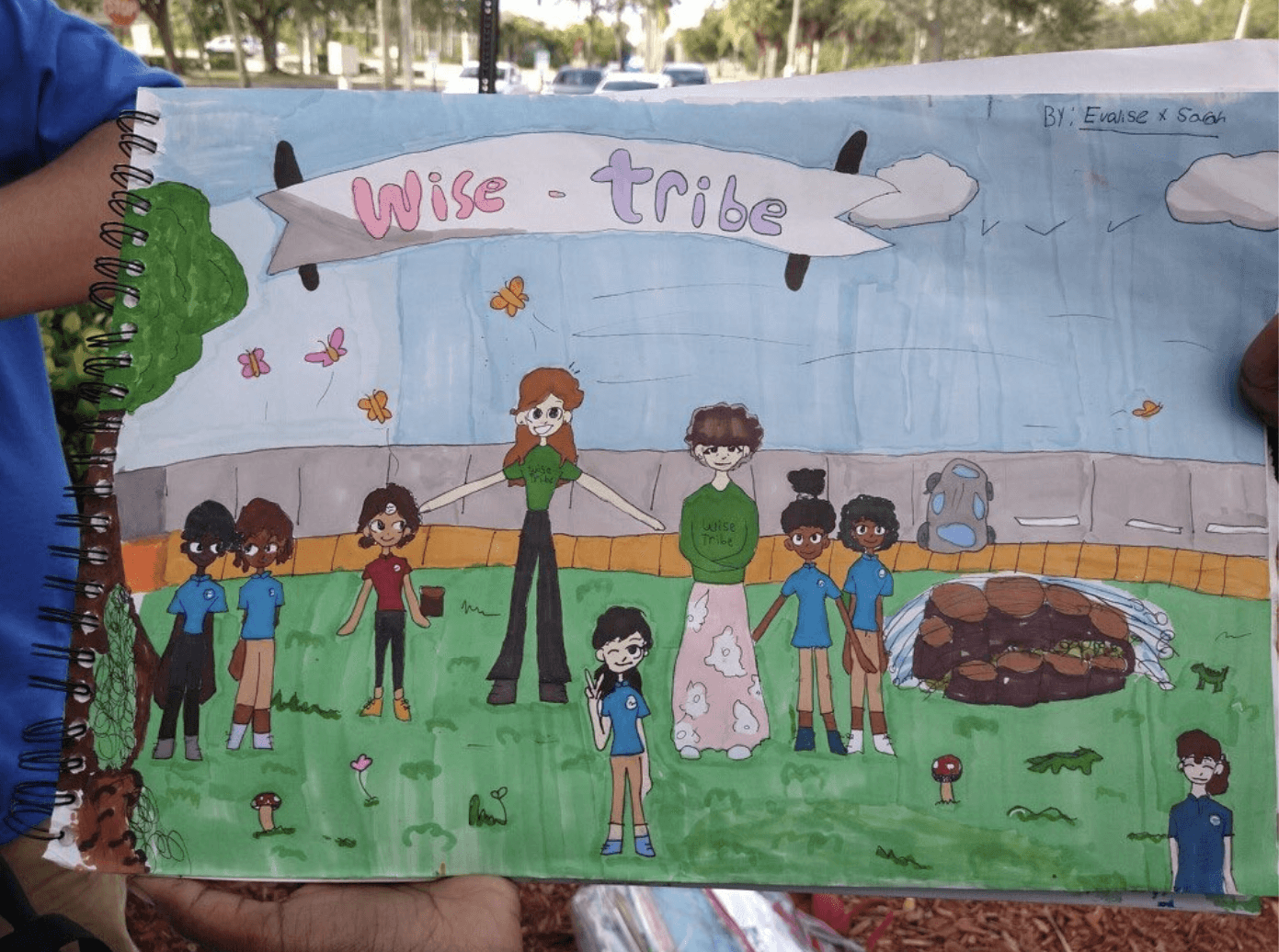 A student drawing of WiseTribe Community Gardening