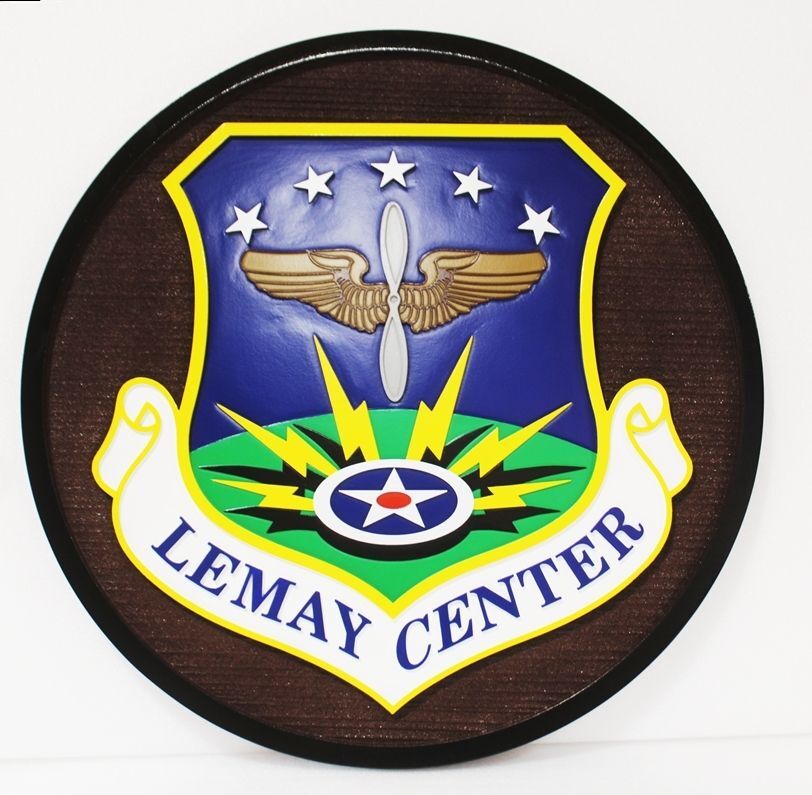 LP-8404 - LeMay Center Air Force Emblem Plaque, Mahogany Wood