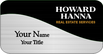 TWO TONE SWIRL NO BLING NAME BADGE