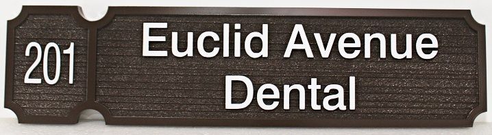 BA11686 - Carved Address Sign for "Euclid Avenue Dental"