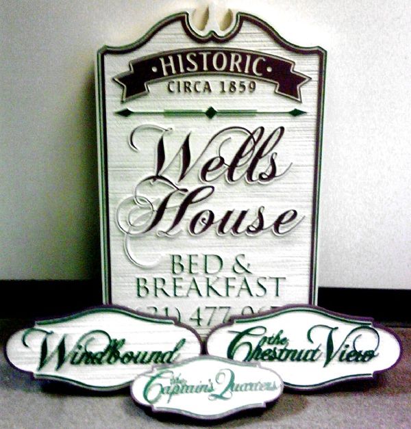 Carved Wood Hotel, Motel, Inn, And B&B Signs