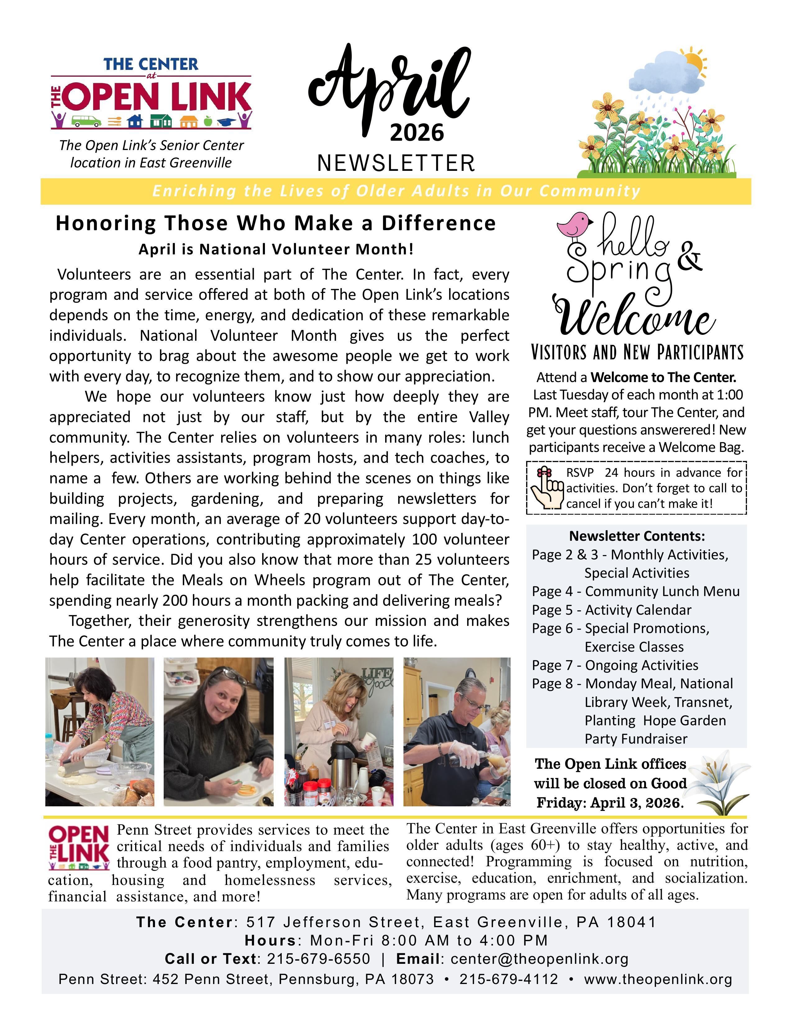 April 2026 Center News