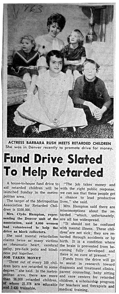 MARC Launches 100K Fund Drive with Actress Barbara Rush (1963)