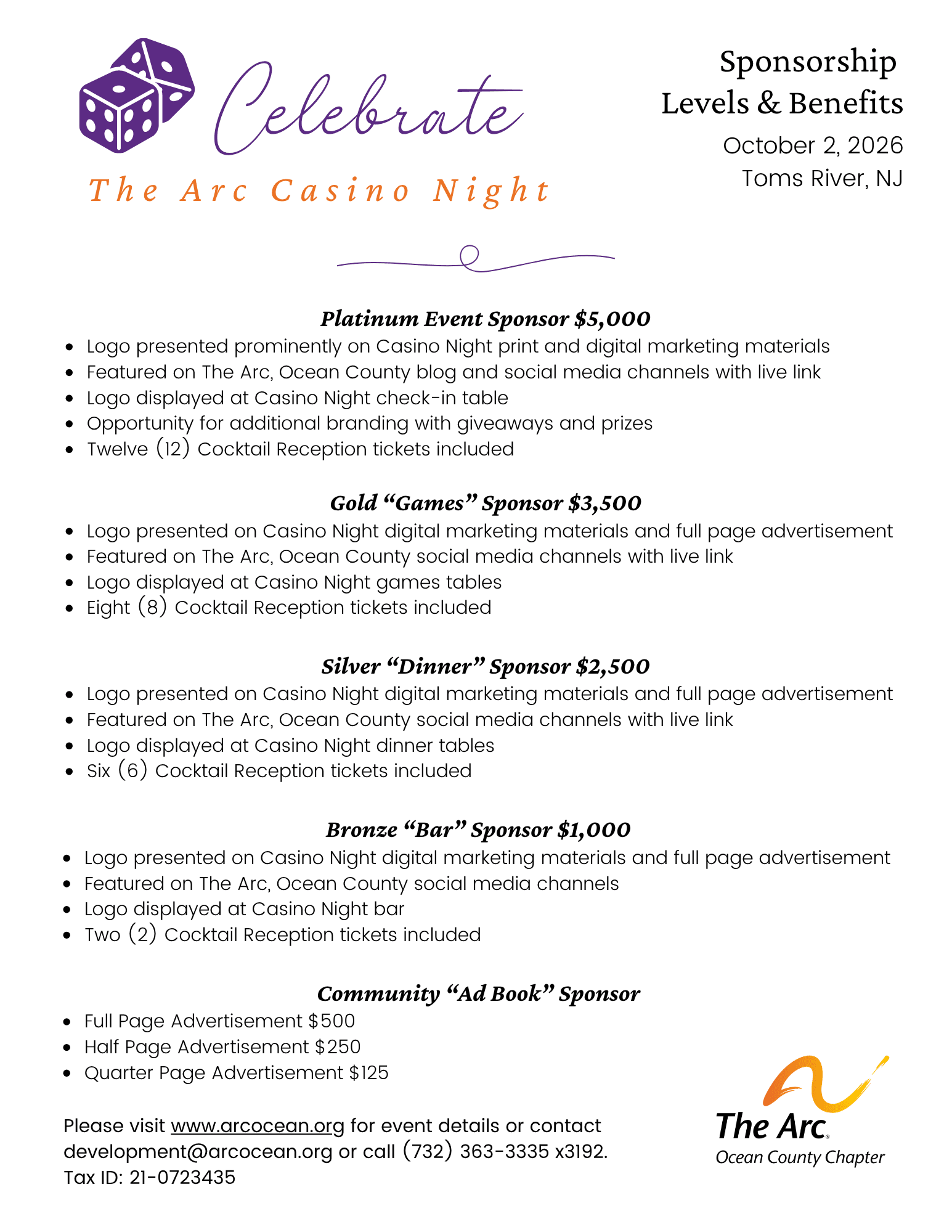 Casino Night Sponsorship