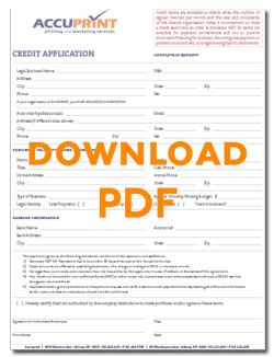 Credit Application_Accuprint, Albany, NY