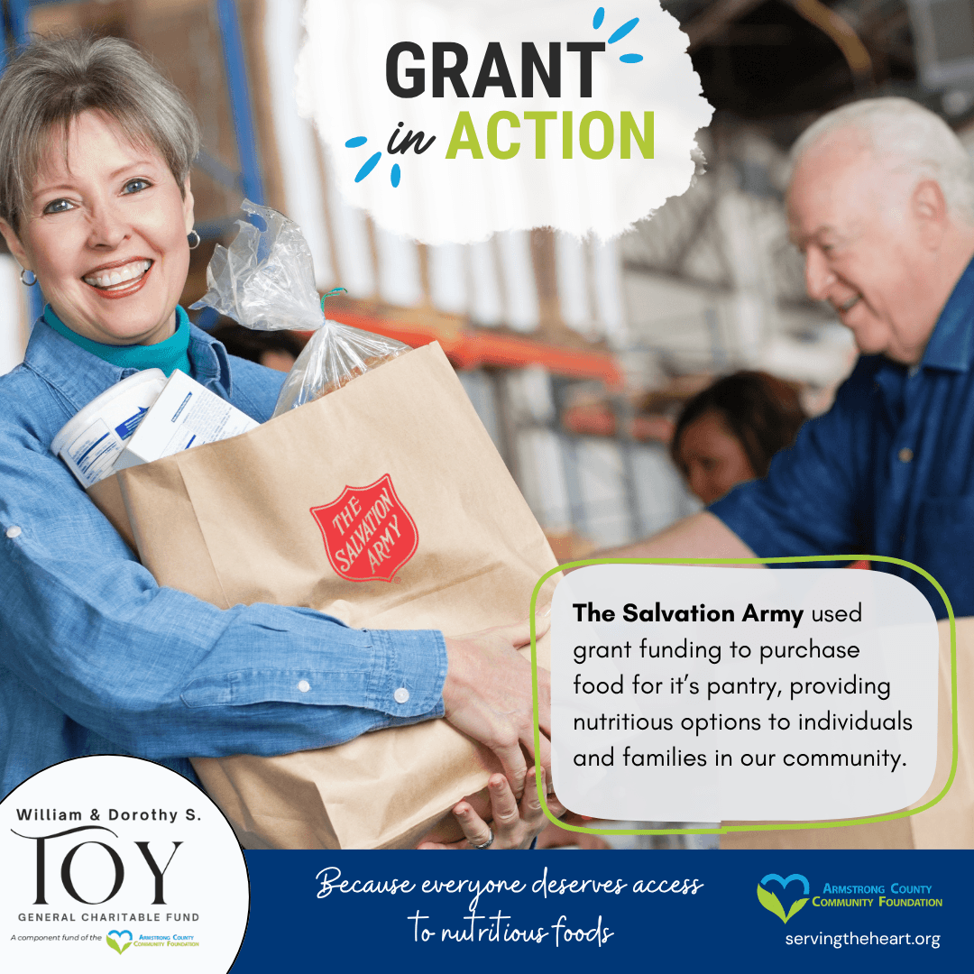 Food available through The Salvation Army food pantry to support individuals and families in the community.