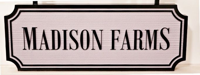 O24095A - Carved and Sandblasted HDU Entrance Sign for "Madison Farms"