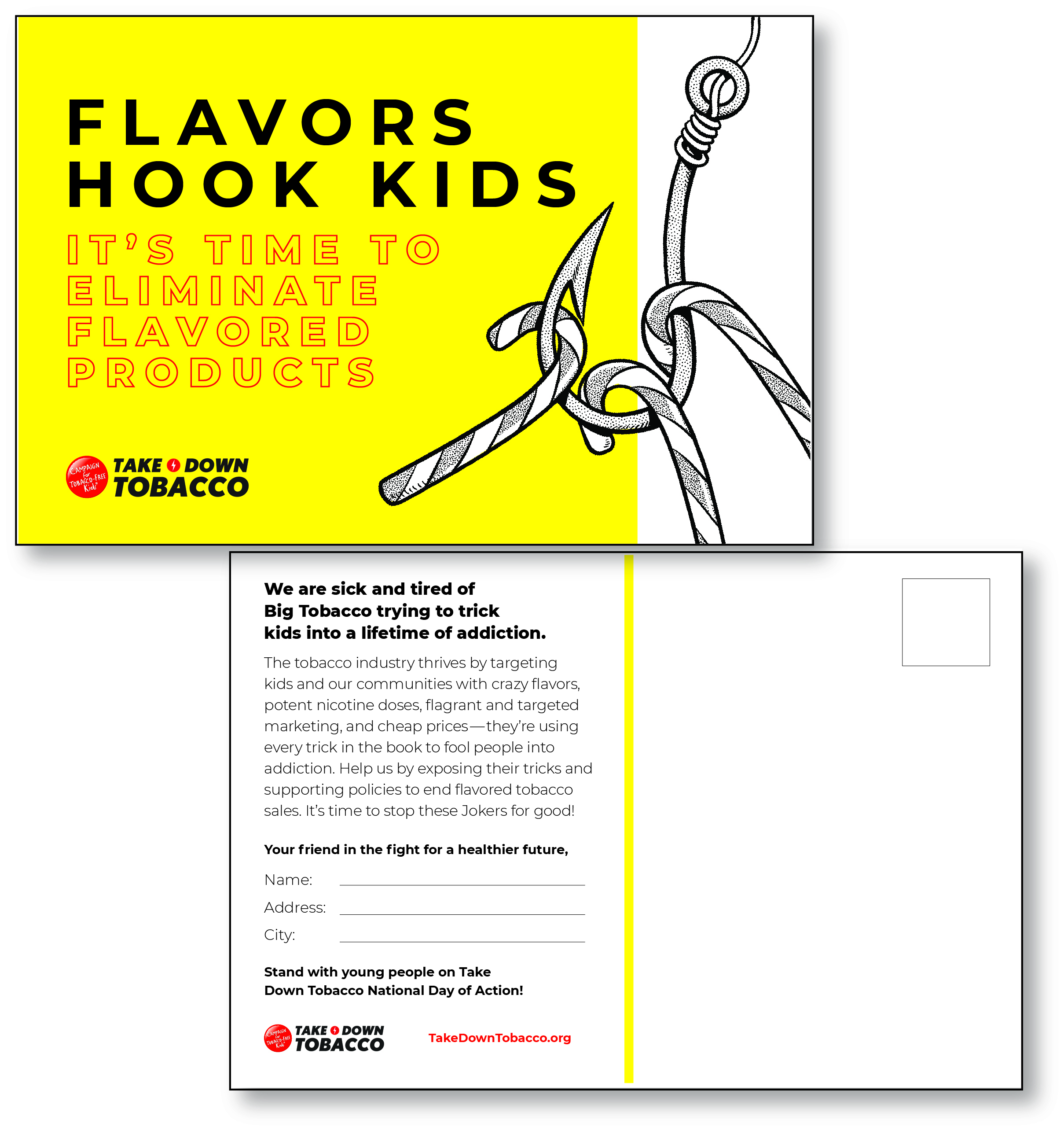 “Take Down Tobacco Postcards” 3.75x5.75 in (double sided)