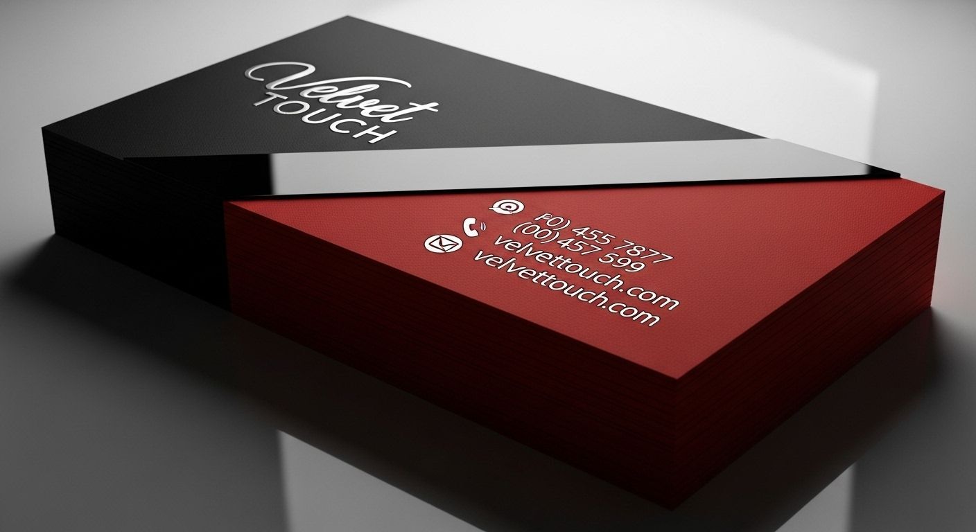 Luxury spot UV specialty business cards with raised glossy finish for premium brand impact in seattle and bellevue.
