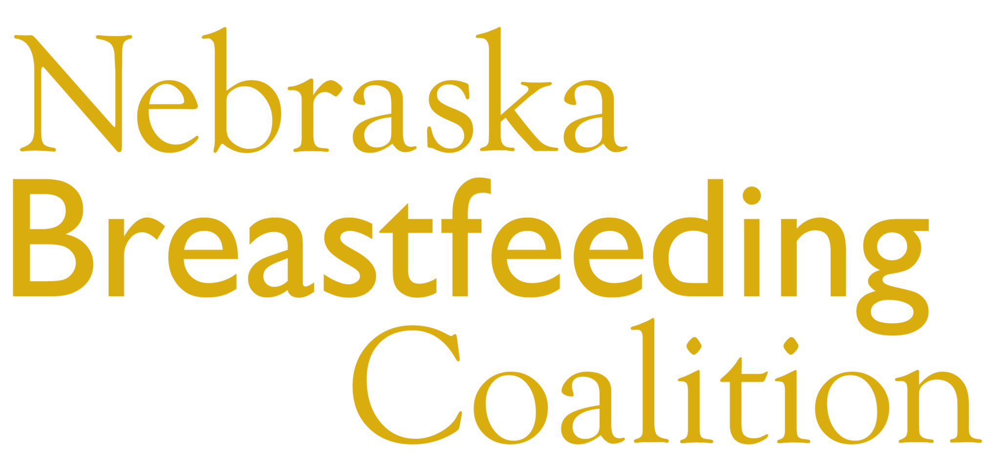 Nebraska Breastfeeding Coalition logo that is mustard yellow