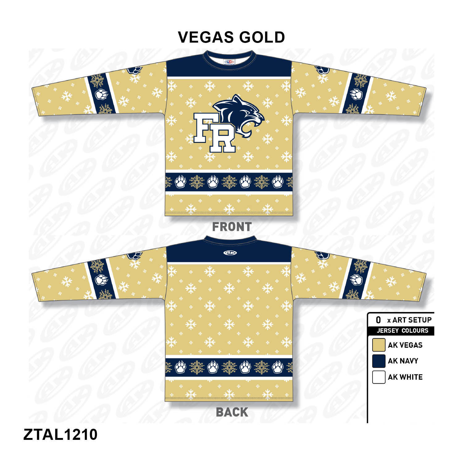 VEGAS GOLD Ugly Holiday Crewneck Sweatshirt - FULLY CUSTOM AND FULL COLOR PRINTED ON THE ENTIRE EXTERIOR OF THE GARMENT! (Copy)