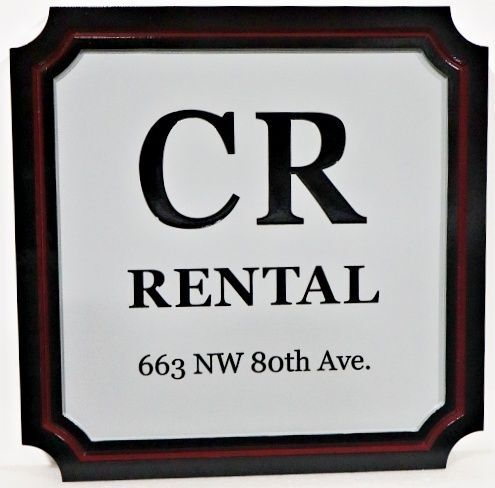 SA28535A - Carved and Sandblasted Name and Address Sign for "CR Rental"
