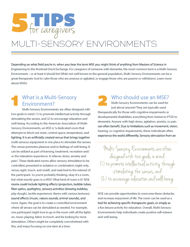 5 Tips for Multi-Sensory Environments
