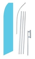 Solid Light Blue Swooper/Feather Flag + Pole + Ground Spike