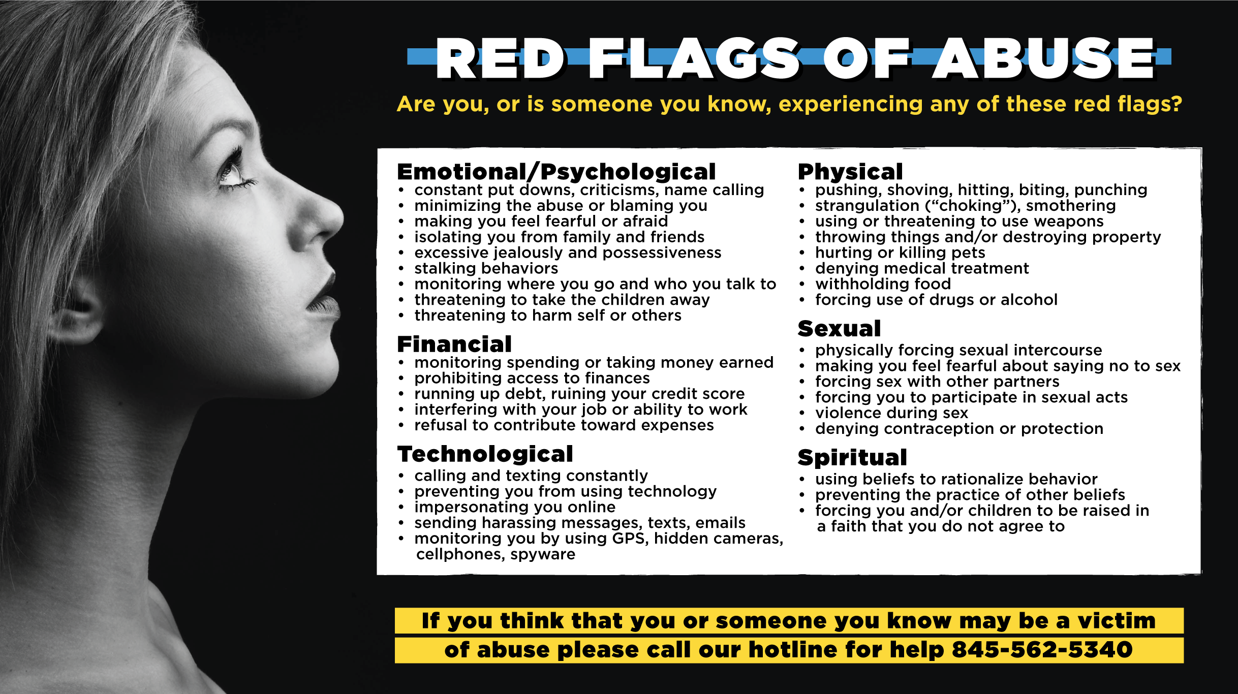 Red Flags of Abuse : Types of Abuse : Fearless! Hudson Valley, Inc.