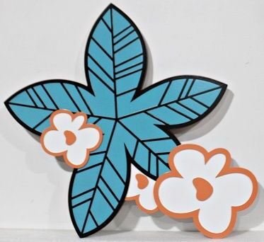 L21958 - Carved and Sandblasted HDU Sign with Stylized Flowers and Leaves